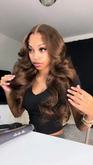 Warm and shiny color!!! The best quality chocolate brown wig!!!! @Mamushow Hair Fashion  #TikTokshop #mamushowhair_store #viral #humanhairwigs #wig #lacewig #winternoutfit #fyp #chocolatebrownwig #viralvideos #highlightwigs #colorwigs#bigsales #merrychristmas #newyear #2025 #wiginstall #wigtok #wigtutorial #middlepart #wighair#lacetutorial #nobabyhairwiginstall #babyhair #curlingi#curlingirontutorial  #foryoupage #for!#viralvideo #hair #hairwig #hairvideos #fullfrontalwig#fullfrontal#WigStyling #TransformationChallenge#beforeandafter 