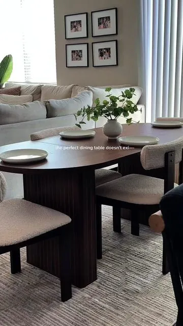 the perfect dining table does exist! #tiktokshop #diningtable #modernhome #cozyathome #midcentury #tiktokshopspringglowup #diningroominspo 
