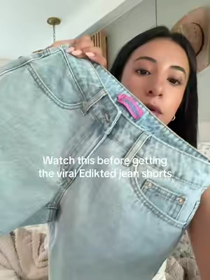 So cute but runs so small . ̯.  #jeanshorts #shorts #jorts #longshorts #tomboystyle #tomboydenimshorts #denim #denimshorts #OOTD #outfitinspo #tiktokshopcreatorpicks #tiktokshopspringglowup #springtok #edikted #ediktedad @Edikted 
