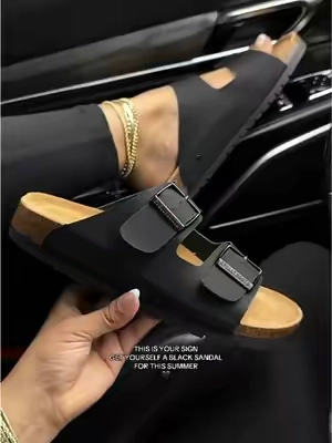 Get yourself a black slide on sandal 🥰❤️‍🔥🖤 #sandalseason #sliponsandals #sliponshoes #sandalshoes #sliponsandals #trendyshoes #summershoes #summersandals #creatorsearchinsights #tiktokshopspringglowup #tiktokshopcreatorpicks #blacksandals #blackshoes #blackaesthetic 