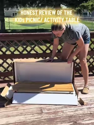 Well slap my knee and call me Sue. Shoutout to TikTok for the extra discount, this kids picnic table is legit!!! #picnictable #sensorybins #Summer #activitesforkids #MomsofTikTok #tiktokshopcreatorpicks #ttslevelup #toptiermarch #ttshome #tiktokshopspringsale #springtok #honestreview 