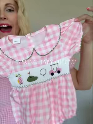 Okay but this pink gingham baby romper is giving baby country club chic and I can’t handle the cuteness. The little embroidered golf cart, racket, and golf clubs?! I’m sorry, but she’s booked and busy for baby brunch. If you’re deep in baby clothes online shopping or just love collecting the sweetest baby girl clothes, this is such a good baby outfit recommendation—especially for a baby spring outfit. Lightweight, comfy, and the kind of piece you’ll keep forever. #BabyClothes #BabyClothesOnlineShopping #BabyGirlClothes #BabySpringOutfit #BabyOutfitRecommendation #GinghamBabyRomper #tiktokshopcreatorpicks #creatorboostcamp   