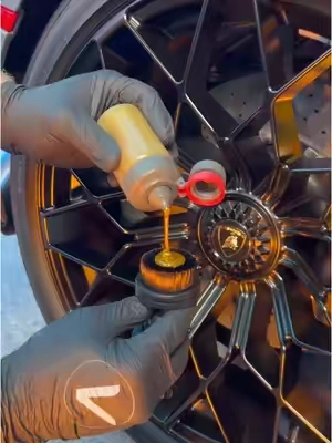 Super Satisfying Car Detailing ASMR 🔥 - The VIKING Tire Shine Applicator Brush features ultra-soft, dense bristles that glide over your tire and into lettering and raised designs for a smooth, even application. A convenient stand is included for drying and easy storage. - #cardetailing #cardetailingproducts #carwash #detailing #autodetailing #autodetail #detailer #asmrvideo #asmrsounds #satisfyingvideos #oddlysatisfying 