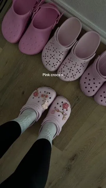 #pink #pinkaesthetic #cherryblossom #crocs #pinkcrocs 