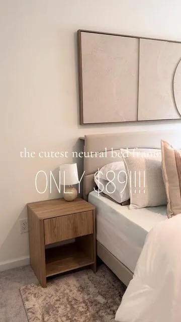 transform your bedroom with this sleek, neutral bed frame for just $89! 🤎🫶🏻🫶🏻 my dream bed, without the hefty price tag! ✨  I’m OBSESSED literally one of my favorite finds ever!!! #AffordableStyle #HomeMakeover #NeutralVibes #BudgetFriendly #ViralFind #BedroomGoals #InteriorDesign #DIYUpgrade #TikTokFinds #BedFrameGoals #HomeStyle #RoomMakeover #FurnitureFinds #BedroomInspo #InteriorDesign #AffordableDecor #BudgetFriendlyFinds #ViralFurniture #SleepInStyle #NeutralDecor #DreamBed #TikTokMadeMeBuyIt #ViralHomeDecor