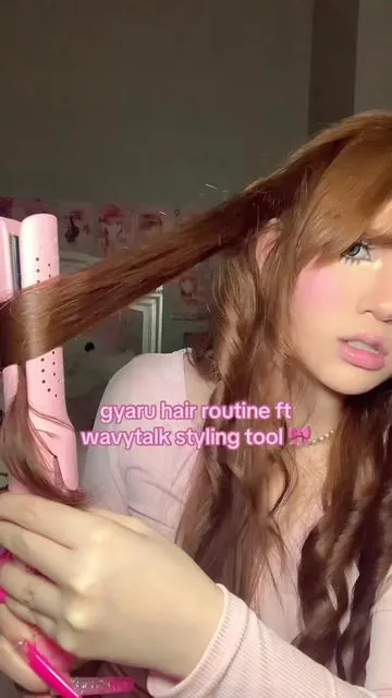 gyaru hair routine ft @wavytalkofficial 🎀 #foryou #fyp #viral #grwm #hairtutorial #wavytalk #gyaru #gyarutiktok #gaijingyaru 