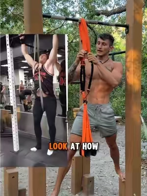 This pull up assistance band is not even close to the same thing as a normal resistance band. It’s more effective, easier to set up, and safer (as we can see from those first few clips haha). Make 2025 the year that you master the pull up with the help of this band! The link is in the bottom left corner of the video (the orange shopping cart) #pullups 