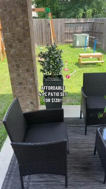 Affordable yet Beautiful 4PC Patio Set for $139!! Incredible Deal! #PatioSet #PatioFurniture #OutdoorLiving #Furniture #mothersdaygift 