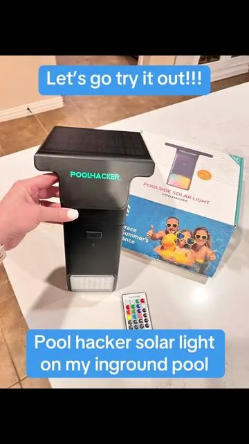 Poolhacker solar pool light! My Review! #restockdeals #solarlight #musthaves #pooltoks 