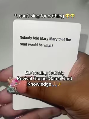 To my gospel folks, I have a gospel game card that you and your family can play together!! Which gospel song is your favorite? #cardgame #blacktok #gospel #viral #gospelchallenge 
