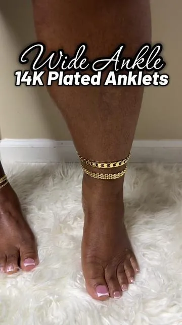 Wide Ankle 14K Plated Anklets for Every Occasion #anklets, #wide #widebody #cubanlink #14k #fashionaccessories, #summerstyle, #jewelrytrends, #ankletlove #moyamafia #tiktokshopsummerturnup #tiktokshopmothersday 
