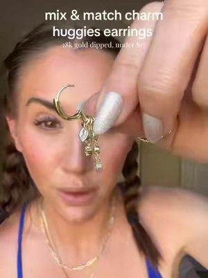 these charm huggies earrings by pavoi are my new jewelry obsession #pavoi #earrings #huggies #charmearrings #jewelrytok @PAVOI 