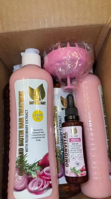 El mejor tratamiento para el cabello 👩🏻#hair #cabello #caidadecabello #oferta #mothersday #naturalhair #shampooandconditioner #onion #biotin #rosemary 