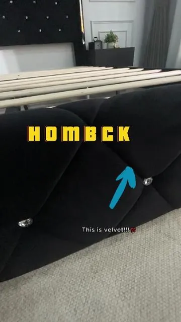 Good quality #HOMBCK #tiktokshop #bedframe #diamond #bedroom #black 