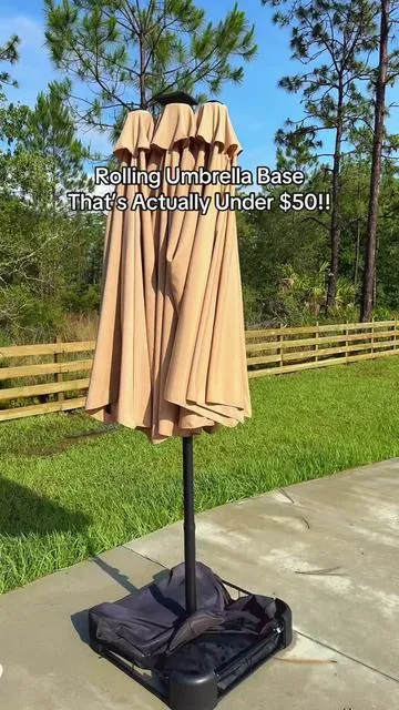 It’s rolls, it’s heavier, more durable, and makes way more sense! #umbrellabase
