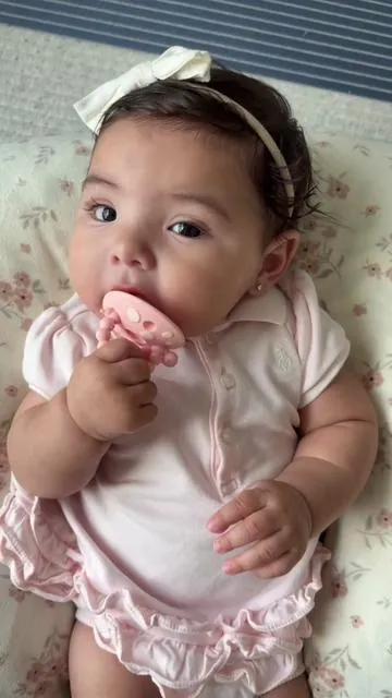 This baby teether is a must!! My baby loves it. Click on the orange cart for the link✨