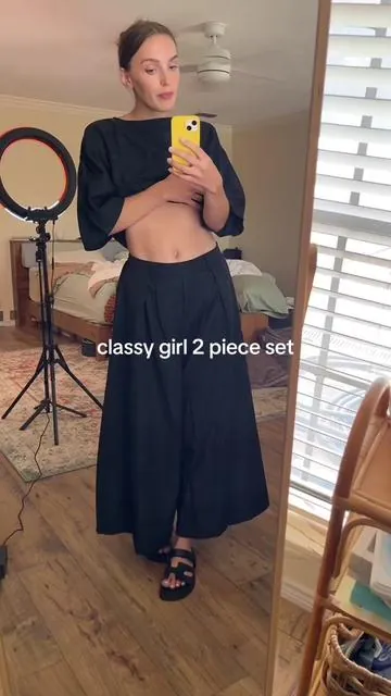 don’t size up #2pieceset #2piecesets #widelegpants #set #2pieceoutfit #tiktokshopfashion #tiktokshopsummerturnup #dealsforyoudays #funinthesun  2 piece sets for women 2 piece pants set