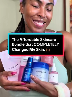 As a woman who has struggled with scars due to the horrible ingrown hairs I’d get after consistently tweezing & waxing my face for almost 20 years, I honestly NEVER thought my scars would fade without spending hundreds or thousands of dollars. I took a chance on this exact Korean skincare bundle from @medicube global 8 months ago and I’m so glad that I did. The quality of my skin has improved TREMENDOUSLY and I get compliments on how beautiful my skin looks daily. 🥹 #medicube #koreanskincare #affordableskincare #skincarethatworks #skincarebeforeandafter #clearskin #hyperpigmentationtreatment #ingrownhair #acnescars #glowyskin #smoothskin 