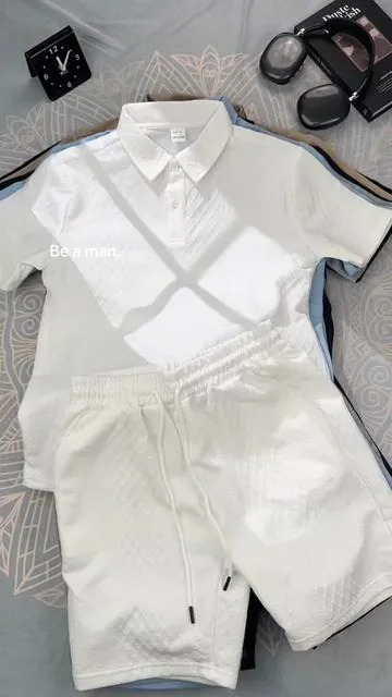 Summer outfit. So clean. ！#DrawstringWaist #ShortsSet#Cozy #Breathable #Twopieceset #OutdoorWear #Summeroutfit #Beachwear #Solid #Shortsleeve #PoloShirt  #Menswear#CasualOutfit#twopieceset #SummerClothing#Set #MenFashion #clean #cleanoutfits #cleanstyle #menstyle #menwear #menoutfits #dealsforyoudays #hdy