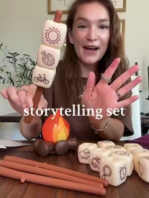 How fun is this storytelling game?! Such a great way for your kids to learn how to tell stories, build vocabulary and confidence!! @Educational Insights #educationalinsights #educationaltoys #learningisfun #storytelling #vocabulary #speechtherapy 