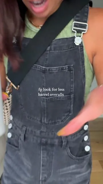 Such a good look for less!!! #barrel #pants #barrelstyle #barrelpants #overalls #overallsoutfits #barreloveralls #lookforless #outfitinspo #outfitideas #dealsforyoudays #tiktokshopcreatorpicks 