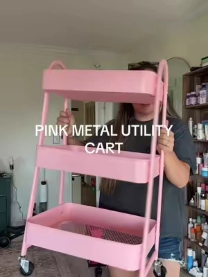 Loving this pink 3 tier utility cart, I have so many plans for it. 🎀 #pinkutilitycart #utilitycart #rollingcart  #dealsforyoudays #tiktokshopcreatorpicks #TikTokshopbacktoschool #funinthesun #lovemyhome #ttsthunderbolt 