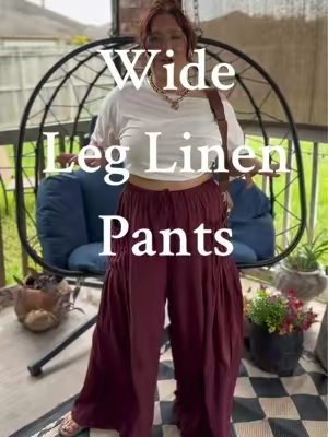 These wide leg pants are sooo comfy and chic! #linenpants #linenpantsoutfit #womenslinenpants #wideleglinenpants #bohochic #casualchic #midsize #midsizeootd #OOTD #midsizefashion #summerstyle #tiktokshopcreatorpicks #fashioninspo #outfitideas #casualstyle #casualoutfits #dealsforyoudays #ttsfashionfam