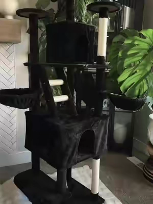 Huge cat tree cat tower designed to keep your cat entertained, active, and comfy with plenty of levels and cozy spots. #CatTree #CatTower #CatFurniture #ClimbingCats #PetEssentials 