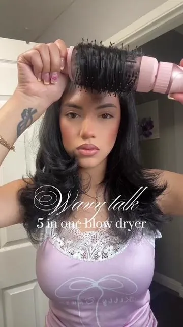 love using this blow dryer 🎀 #4u #wavytalk #curlyhair #blowoututorial #blowout 