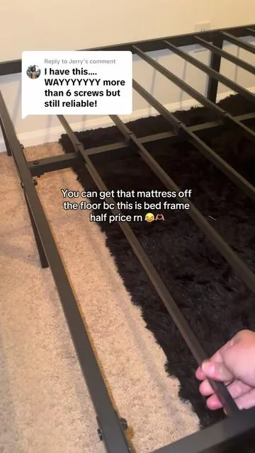 Replying to @Jerry You don't even need a box spring w this bedframe #BedFrame #PlatformBed #MetalBedFrame #StorageBed #SpaceSaving #BedroomEssentials #HomeMakeover #SleepUpgrade #NoBoxSpring #MinimalistHome #UnderBedStorage #HomeDecor #BedroomGoals #FurnitureFinds #TikTokMadeMeBuylt #MustHaveHome #SturdyBed #EasySetup #TrendingHome #CozyBedroom #ttsacl #ttslevelup #tiktokshopcreatorpicks #dealsforyoudays @Sweet furniture shop 