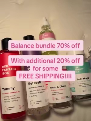 Ladies this is a STEAL! And the only feminine hygiene products you should be using!!! #herfantasybox #balancebundle #womenshygiene #womenshygieneproducts #phbalance 