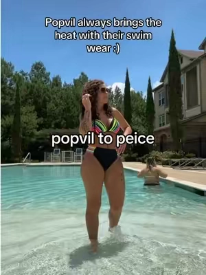 popvil rainbow bandage tow peice bikini #swimwear #twopiece #swimwearfashion #swimsuithaul #swimsuit 