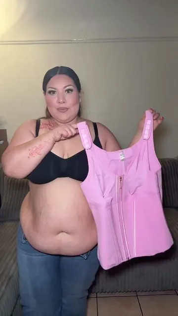 5’2-230lbs Size 3X #girdle #corset #pinkwaisttrainer #fajas 