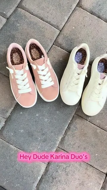 Women's Comfortable Slip-On Shoes, Heydude Karina Duo Sneakers, Casual Fashion Footwear for Women, Perfect for Daily Wear & Outdoor Activities! Perfect for wife west high arches If you’re looking for the perfect sneaker that’s cute, comfy, and easy to wear—this is it. The Hey Dude Karina Duo sneakers are my new everyday favorites. The blush and white colors go with everything, and they slip on like a dream. Lightweight, breathable, and seriously soft inside. I get compliments every time I wear them. On sale now with free shipping on TikTok Shop! @HeyDude #HeyDudeShoes #KarinaDuo #ComfySneakers #SlipOnStyle #TikTokShopFinds #TikTokShopCreatorPicks #recomendedsneakers #heydudeshoes #heydudes #heydudepartner #tiktokshop #womenssneakers #sneakers #musthaveshoes #musthavesneakers #kicks #freshsneakers #newsneakers #shoetok  #DealsForYouDays  #ViralShoeFind #BlushSneakers #SneakerStyle #TikTokFashionFinds #OutfitInspo #ShoesOfTikTok #EverydaySneakers #SuperBrandDay  #WomensShoes #CuteAndComfy