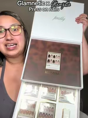 Finally!! It’s here and it’s here on TikTok! @Glamnetic x @GLAMZILLA press one collection 🤎 #glamneticxglamzilla #glamzilla #glamnetic #pressonnails #tiktokshopcreatorpicks 