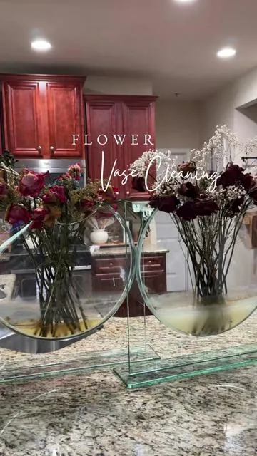 Clean my Ellipse vase with me!These vases needed a deep cleaning so I decided to share my hacks on how I get them back squeaky clean! ♥️ #home #decor #cleantok #vase #flowers 