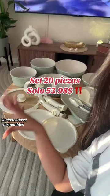 Set 20 piezas con descuento! #setollas #ollas #potsandpans #kitchen #ollasaluminio #ollasantiadherentes #sartenantiadherente 