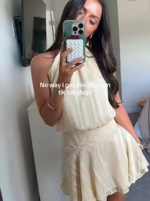 Ugh this dress is to die forrrr #yellowdress #femininefashion #halterneckdress #tiktokshop #outfitinspo 