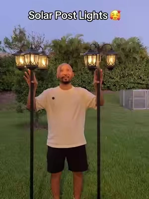 These Solar Post Lights easy to setup and no cables needed #postlights #solarpostlight #cosybackyard #backyardvibes #deckmusthaves #backyardupgrade #solarlights #dealsforyoudays #cosylighting #TikTokshopbacktoschool 