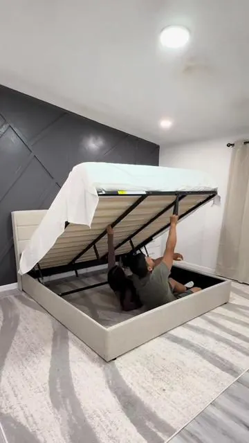 Estrenando cama nueva! 🥰 Si buscas cama nueva, está la dejé en el enlace abajo! #itssjess #storagebed #cama #bed #storage #parati #fyp 