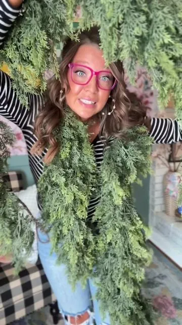 🌲🕯️ These Real Touch Cedar Garlands for Christmas are EXACTLY the same as the viral ones from last year! #garland #christmasgarland #cedargarland #tiktokshopcreatorpicks 