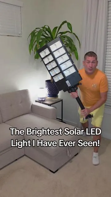 This is the brightest LED solar light I have ever seen! 450000 Lumens with 4200 square feet of coverage! It comes with all of the mounting hardware and can be mounted into a pole in the ground, a shed, a barn, a tree, your house, or anywhere else! #solarlight #streetlight #solarlights #outdoorlights #solarlightsoftiktok #solarlightsoutdoor #ledlight #fyp