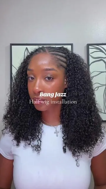Super cute summer protective natural hairstyle using the Bang jazz hair kinky curly half wig  good for type 3 - 4 hair #halfwig #naturalhairstyles #backtoschool #naturalhair #type4hair @BangJazzhairofficial @bangjazzhair 