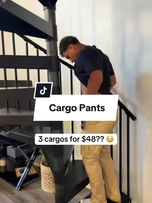 3 pairs of Men’s Cargo Pants for $48  #tiktokshop #tiktokmademebuyit #tiktokmarketplace #pants #cargopants 