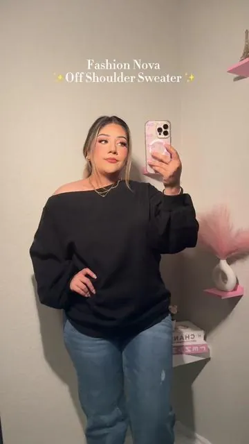 Off Shoulder Sweater from @Fashion Nova Cute Off Shoulder Fall Sweater #spotlightfinds #tiktokshopfinds #fyp #fashiontiktok #fallfashion 