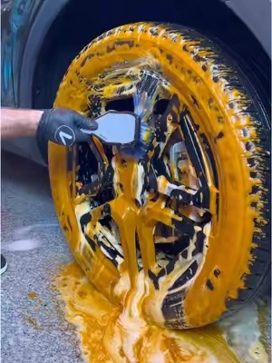 Extremely Satisfying Car Washing ASMR 🤩 - The VIKING Wheel Barrel Brush was designed to clean those hard-to-reach areas in-and-around the wheel. The cleaning head is packed with dense fibers to gently and safely loosen dirt, brake dust, and grime. - #cardetailing #autodetailing #autodetail #detailing #carwash 