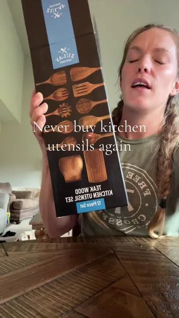 This will make the perfect gift for any home cook or home baker! Also what a beautiful housewarming gift. These teakwood utensils have a lifetime warranty! #kitchenutensils #utensil #kitchenware #homebaker #homemaker