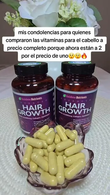 las vitaminas para el crecimiento del cabello,uñas y elasticidad de la piel #hairgrowth #hairvitamins #supplements #rainbownutrients #tiktokshopcreatorpicks 