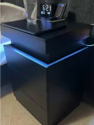 The black nightstand is back but limited stock!  #nightstand #bedroomdecor #roomdecor #bedroomfurniture #bedsidetable 