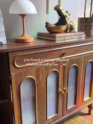 the perfect sideboard to hold all your favorite coffee things and more #sideboard #coffeebar #vintagefurniture #tiktokshoplabordaysale 